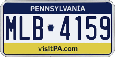 PA license plate MLB4159