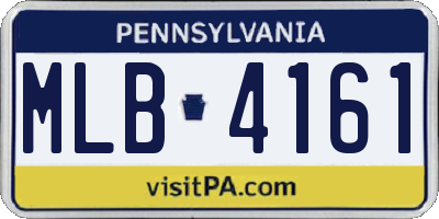 PA license plate MLB4161