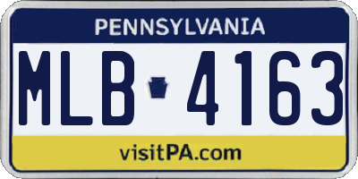 PA license plate MLB4163