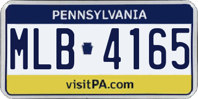 PA license plate MLB4165