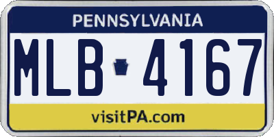 PA license plate MLB4167