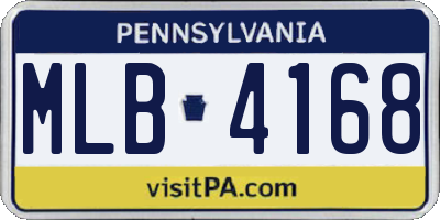 PA license plate MLB4168