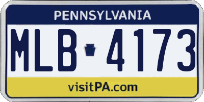 PA license plate MLB4173