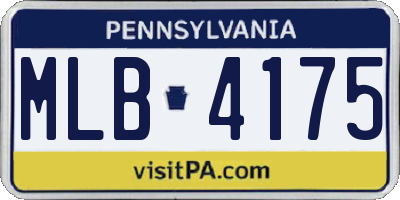 PA license plate MLB4175
