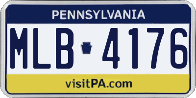 PA license plate MLB4176