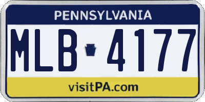 PA license plate MLB4177