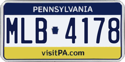PA license plate MLB4178