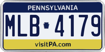 PA license plate MLB4179
