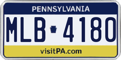 PA license plate MLB4180