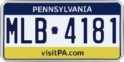 PA license plate MLB4181