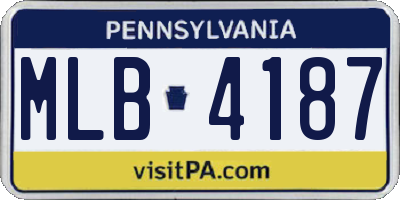PA license plate MLB4187