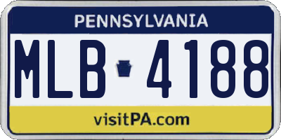PA license plate MLB4188