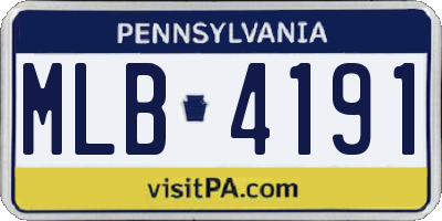 PA license plate MLB4191