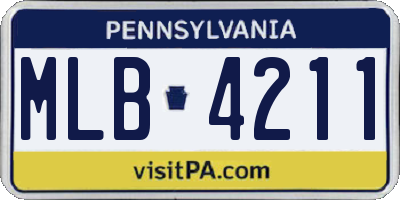 PA license plate MLB4211
