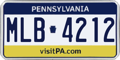 PA license plate MLB4212