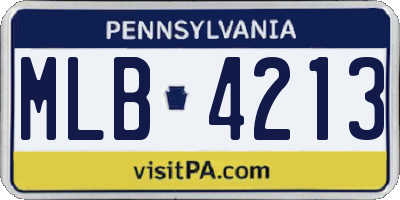 PA license plate MLB4213