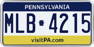 PA license plate MLB4215