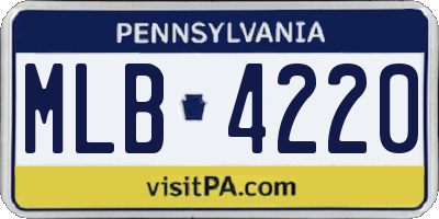PA license plate MLB4220