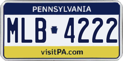 PA license plate MLB4222
