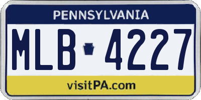 PA license plate MLB4227