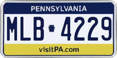 PA license plate MLB4229