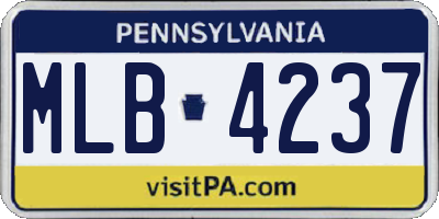 PA license plate MLB4237