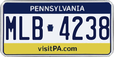 PA license plate MLB4238