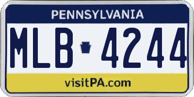 PA license plate MLB4244