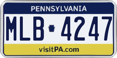 PA license plate MLB4247