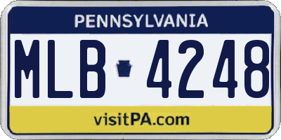 PA license plate MLB4248