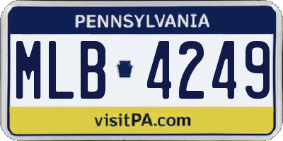 PA license plate MLB4249