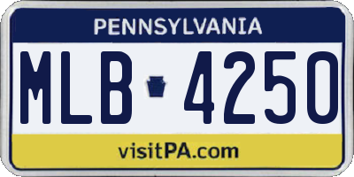 PA license plate MLB4250