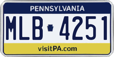 PA license plate MLB4251