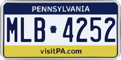 PA license plate MLB4252
