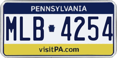 PA license plate MLB4254