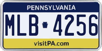 PA license plate MLB4256