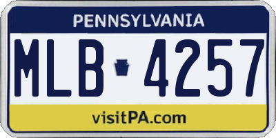 PA license plate MLB4257