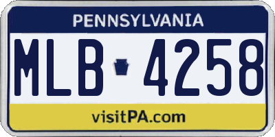 PA license plate MLB4258