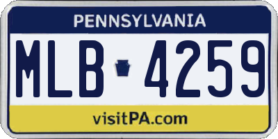PA license plate MLB4259