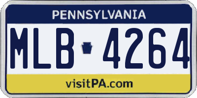 PA license plate MLB4264