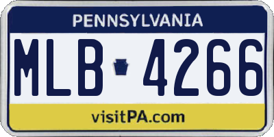 PA license plate MLB4266