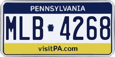 PA license plate MLB4268