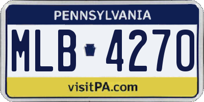 PA license plate MLB4270