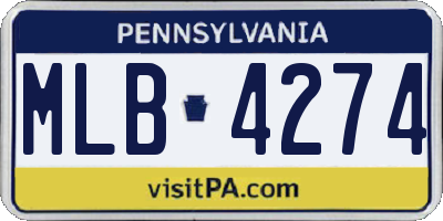 PA license plate MLB4274