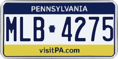 PA license plate MLB4275