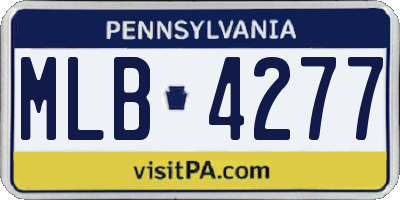 PA license plate MLB4277