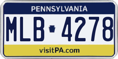 PA license plate MLB4278