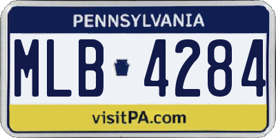 PA license plate MLB4284