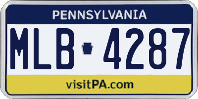 PA license plate MLB4287