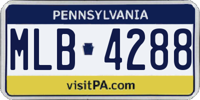 PA license plate MLB4288